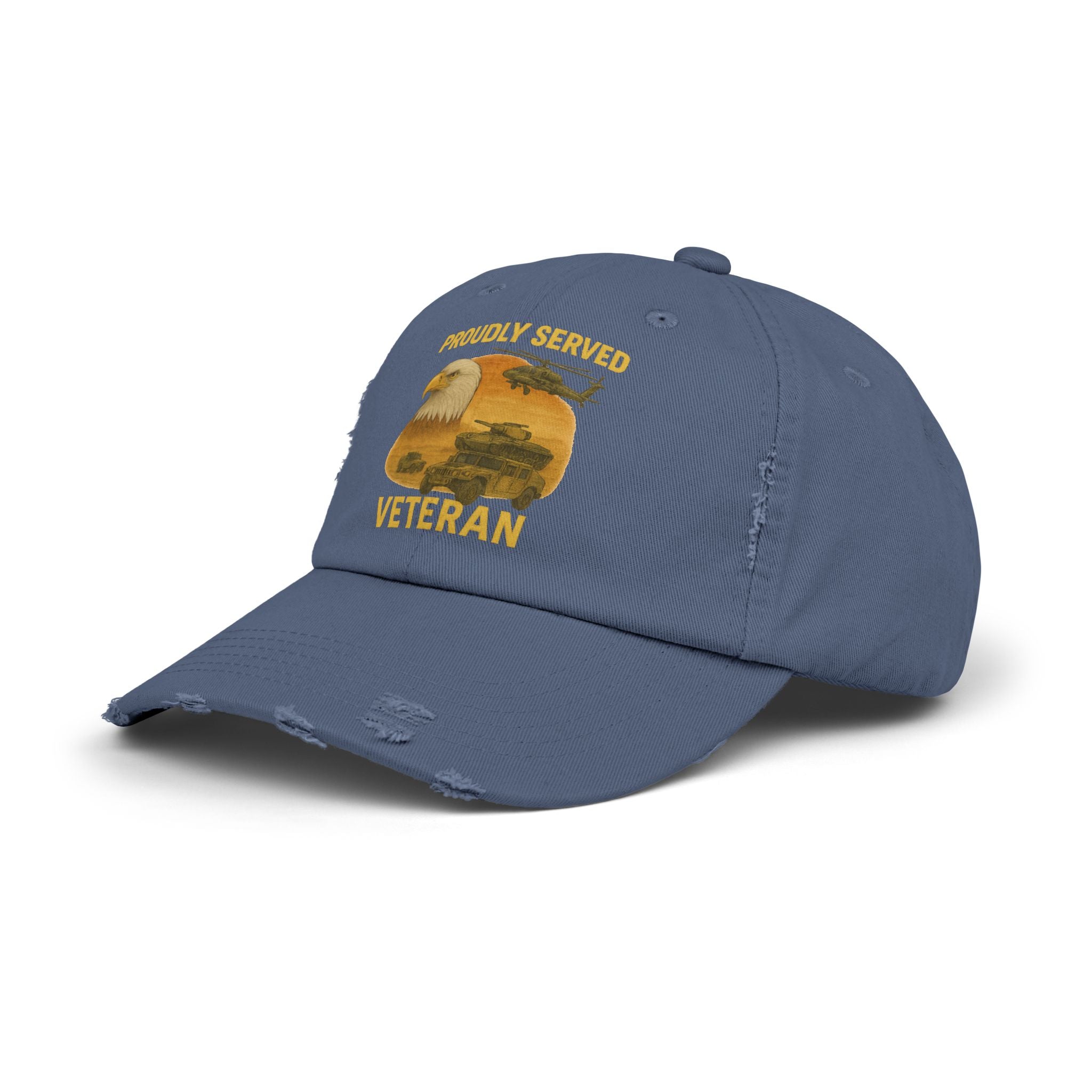 Unisex Distressed Cap for Veterans, Proudly Served